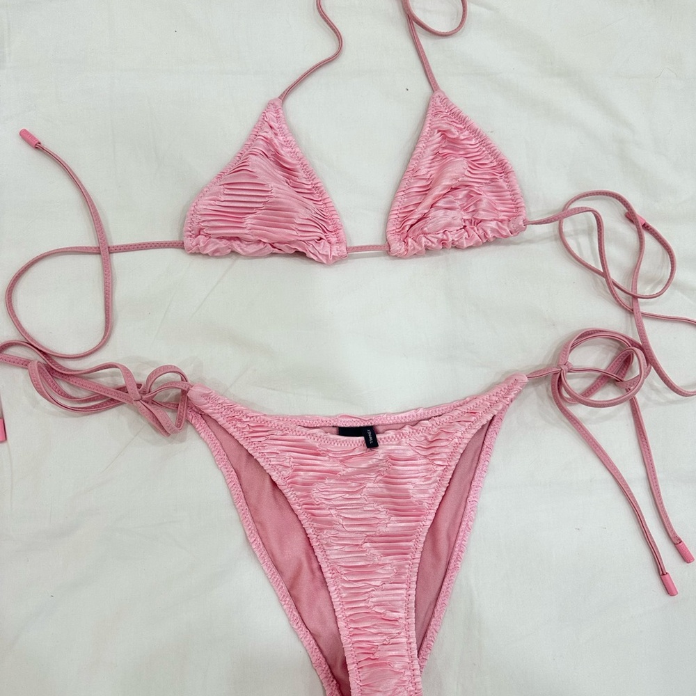 Triangl Swimwear Pink Textured Bikini